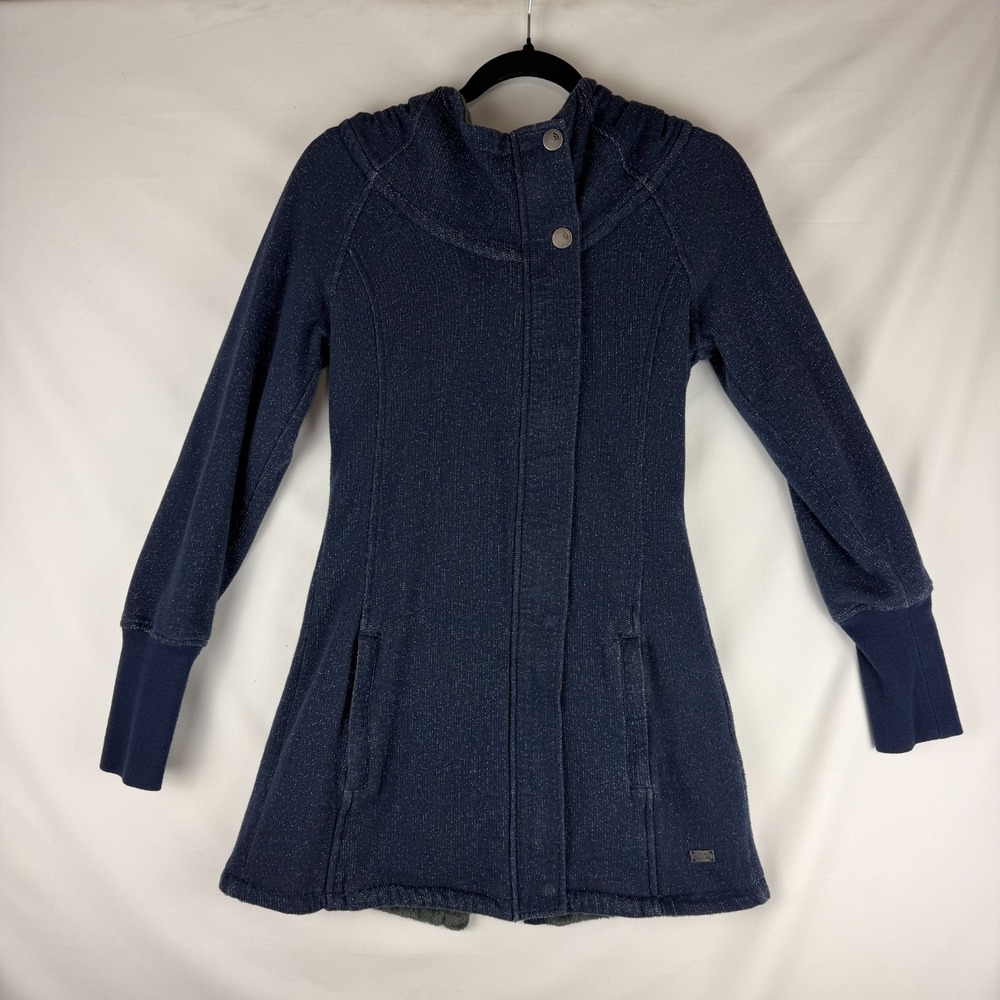 North Face Women Blue Hood Dionne Plush Faux Fur Lined Zip/Snap Close Jacket S/P